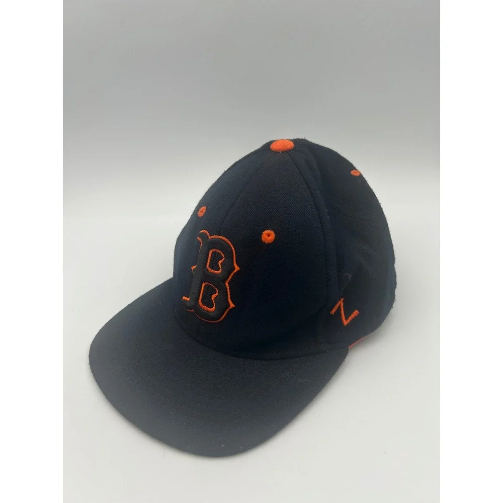 Zephyr Youth Boise State Broncos B Logo Hat Black Orange Stretch Fit Cap B657